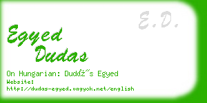 egyed dudas business card